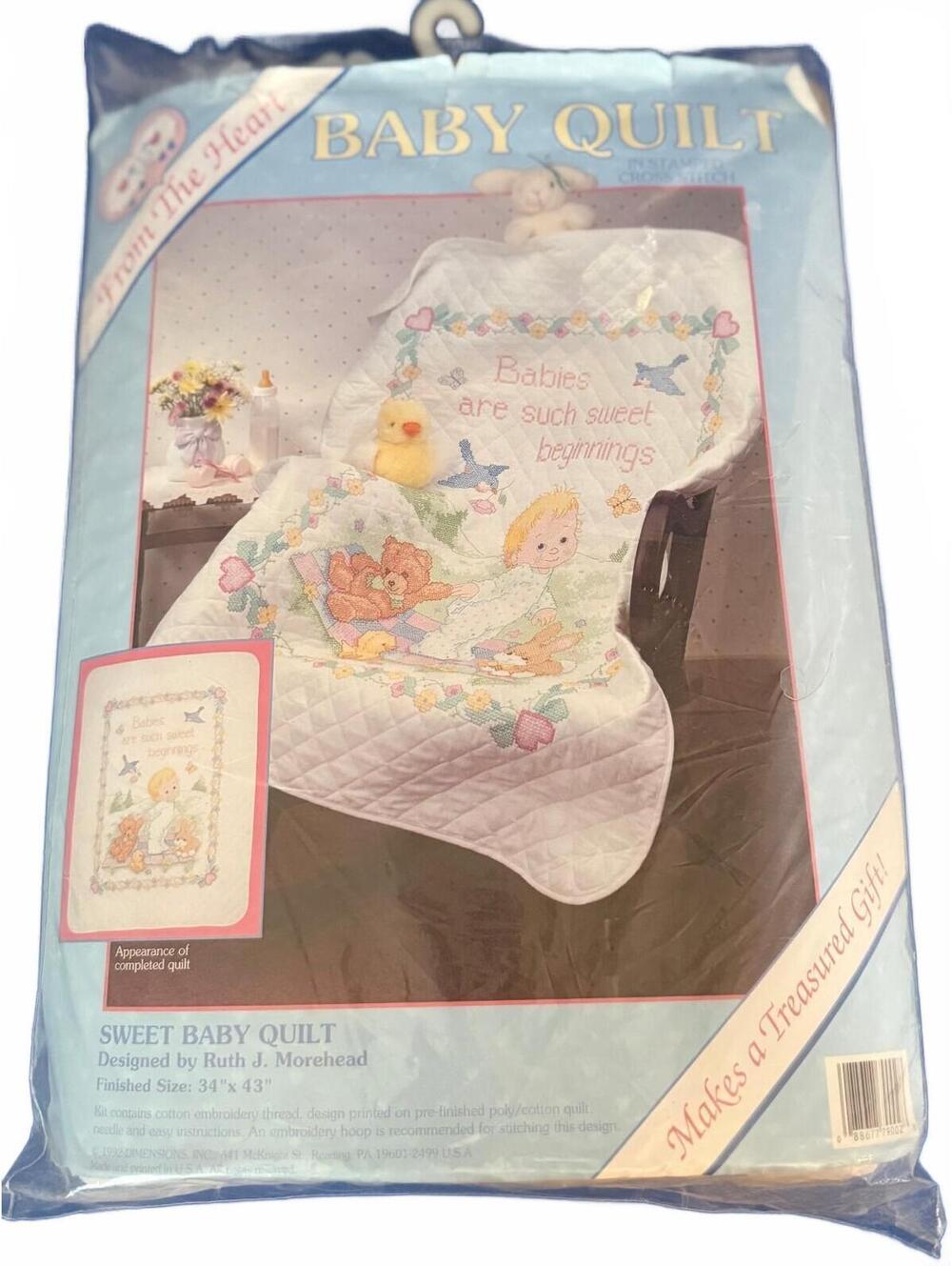 Dimensions From The Heart Baby Quilt Cross Stitch Kit by Ruth J. Morehead
